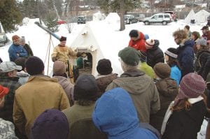 Once again hardy lovers-of-winter gathered at the North House Folk School for the Winterer’s Gathering and Arctic Film Festival at the Grand Marais campus. Visitors to the North House campus were treated to a tour of the various types of tents that can be used for winter camping.