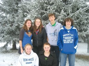 The Cook County JV Knowledge Bowl spent a beautiful snowy day inside at the Knowledge Bowl tournament in Mountain Iron on Tuesday, November 22. Earning third place in the competition were (L-R, front) Libby Zafft and Danielle Hansen. (L-R, back) Audrey Summers, Megan Lehto, Sean Mac- Donell, Joey Chmelik.