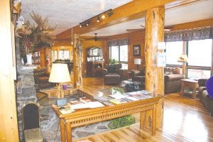 The old Borderland Lodge, rebuilt about 40 years ago, has been newly refurbished by owners John and Rose Schloot, who now operate the business as Cross River Lodge. The lodge and all of its suites and cabins have beautiful south-facing views of Gunflint Lake.