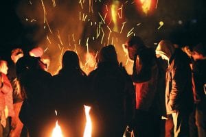 Chasing the darkness away! The Winter Solstice Puppet Show at North House Folk School in Grand Marais on Wednesday, Dec. 21 was well-attended by those who wanted to celebrate the solstice with music, puppets, costumed characters, good food and a bonfire.