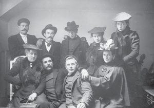 This interesting old family photo from the early 1900s was originally owned by Sally Johnson, daughter of Helge and Bertha Toftey. It is shared with us by Tom Toftey, the son of Ade and a different Bertha Toftey. Pictured are (L-R, front) Mrs. Andrew Tofte, Andrew Tofte, Ed Tofte, Marie Tofte. (L-R, back) John Tofte, an unidentified person, Nels Tofte, Bertha Tofte (wife of Helge Toftey) and another unidentified person.