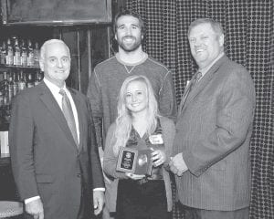 Governor Mark Dayton, Lydia Bjorge, an employee at Lockridge Grindal Nauen in Minneapolis, Minnesota Viking Jared Allen and Senator Tom Bakk hosted the fifth annual “Stock the Shelves” event in St. Paul on December 7. This event raises proceeds dedicated to Arrowhead regional food shelves.