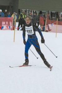 Ben Seaton, leading the Vikings' boys' cross country team, gave his all at the Two Harbors meet, finishing 21st with a time of 17:34 for the 5k race.