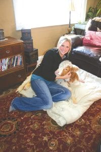 This is Clem the bull calf at home with his owner, Lyndsay Berglund. She came to the rescue when he was born very prematurely last September at Lakeview Dairy on Maple Hill, owned by Lyndsay’s dad, David Berglund. Lyndsay has a degree in farm operation and management with an emphasis on dairy farming and helps her dad out with sick animals. She said Clem almost didn’t make it. Clem has turned into a household pet for now and is paying Lyndsay back with undying devotion.