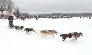 The last time the John Beargrease Sled Dog Marathon was cancelled, Cook County held its own race. A racer takes off from Devil Track Lake in 2007.