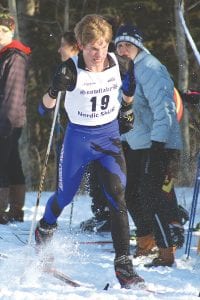 Showing a lot of grit and determination, Ben Seaton powers to the finish line in the Cook County Invitational held on February 4 at Pincushion.