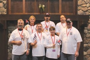 Although lack of snow on Duluth area trails cancelled the 370-mile ride for the 2012 Blackwoods Blizzard Tour, there was still fun for participants in a Blizzard Tour Olympics. Local riders—who raised $6,700 to fight ALS—were on “Team Cuba.” (L-R, front) Scott “Emmit” Bystrom of Grand Marais; Doug Jenson, Cathy Erickson, Rick Erickson of Ham Lake, MN. (L-R, back) Kathy Bernier, Paul Bernier, Tom Bernier.