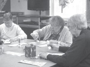 It was a busy month for the Grand Portage Elders and it included a special heart-healthy Valentine’s Day meal and everyone’s favorite game—bingo! Vera Amyotte, Doris Blank and Donna Anderson are quick with the bingo daubers.