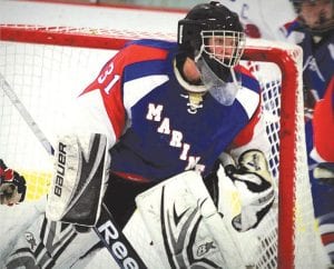 The Silver Bay-Cook County Mariners finished the 2011- 2012 season with a 14-12 record. Three Cook County players were integral to the Mariners’ success. Above: Goaltender Alex Murray finished the season with an outstanding .909 save percentage and 3.24 goals against average. Left: Thomas Anderson, a “gritty” winger finished his first varsity season with 11 goals and 17 assists.