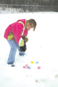 Last year kids hunted for candy-filled Easter eggs in the snow at the Kids Plus Easter Egg Event. It looks like the weather will be milder this year, which should make the event even more fun.