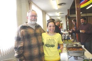 Monica Webster’s “No Leftovers” chili featured venison and buffalo. Max Hinkle insisted he shouldn’t have his picture taken because he didn’t help prepare the delicious chili. However, he provided the buffalo meat from a hunting expedition out west.