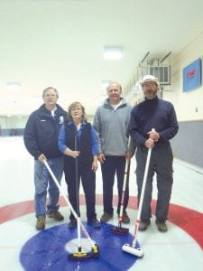 As the Cook County Curling Club wrapped up its season, these two teams were the winners in league play. Above: The Smith rink is the Open League Champions. (L-R) Brian Smith, Joanne Smith, Bruce Johnson, Mike Littfin. Left: The Hudler rink was runner-up. (L-R, front) Monica Webster, Joey Pederson. (L-R, back) Marshall Pederson, Steve Hudler. Congrats to all the curlers on a great season!