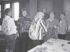 The Bethlehem Lutheran Church Women got together on May 2 to assemble 40 bags of school supplies to be sent to needy children throughout the world. Church members donated notebooks, rulers, pens, pencils, pencil sharpeners, scissors, and crayons and the Bethlehem Quilters made the bags, which double as backpacks. Each bag of supplies cost an estimated $35-40. The Bethlehem Lutheran Church Women do one project like this each year. (L-R) Jody Daugherty, Barb Younquist, Gloria Lampel, Janet Ditmanson, Mary McElevey, and Millie Gestel.