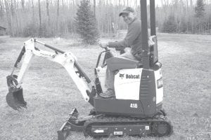 Adam Harju will be in charge of building (additional) new single-track mountain bike trails on Pincushion Mountain this summer and fall. Harju recently received this nifty 28-inch wide Bobcat to assist in this laborious work. All told, there could be as many as 12 miles of single-track trails to ride by falls end.