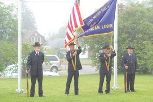 Members of the Grand Portage American Legion Post 2009 and American Legion Post 413 in Grand Marais took part in the ceremony. The Post 413 color guard was (L-R) Jim Anderson, Ron Wilson, Stan Pelto, and Daniel Ansello.