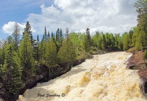 Heavy rain on Thursday, May 24 turned local rivers into raging torrents. Paul Sundberg captured the power of Cross River in Schroeder.