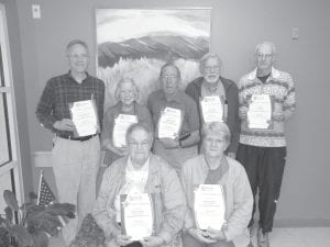 The annual Volunteer Brunch at the North Shore Care Center honored over 80 volunteers in 2011. Several “shining stars” celebrated major milestone anniversaries this year. (L-R, front) Eleanor Waha - 50 years as the monthly 