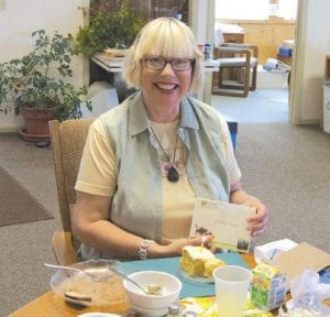 Kathy Kippley was honored at the monthly birthday party on May 17—it’s her 60th birthday!