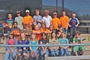 2012 USTA Jr. Team Tennis QuickStart 10 & Under Division and Stars Division (Grade 5). (L-R, back) Ethan Deneweth, Will Ramberg, Seth Kemp, Leif Anderson, Josh Prom, Ryan Bilben, Vaughn Swindlehurst and Noah Furcht. (L-R, middle) Alyssa Spry, Adam Dorr, Sophie Eliasen, Elsa Lunde, Reilly Wahlers and Luke Johnson. (L-R, front) Jessica MacCudden, Halle Lamb, Saira Smith, Louise Ramberg, Hazel Kemp, Malin Anderson and Silas Sobanja. Not pictured: Riley Tarver, Abbey Stoddard, Emma James, Abbie Crawford, Tate Crawford, Sylvia Berka, Jonathan Huskey, Ole Sorensen, Jayden Grivette and Tristen Bockovich.