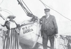 Mark and Cathy Dobbelmann, former members of the Hovland community, shared another wonderful photo of the trip taken by Mark’s mother, Madeleine and her mother, also Madeleine, in 1924. This photo is of Mark’s grandmother Madeleine with Captain Smith of the Steamship America. The family traveled to Lutsen, Grand Marais, Port Arthur and Isle Royale. Madeleine was about 25 years old when the photo was taken. The dress she is wearing is handmade. Madeleine was raised in France and was a gifted seamstress. Sadly, Mark Dobbelmann said his mother told him that when Madeleine arrived in Minnesota, speaking no English, her new in-laws burned all of her clothing for fear of lice. Apparently, Mark said, they were not thrilled with their son bringing home a WWII bride.