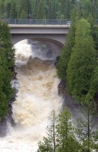 Area rivers were treacherous, but spectacular during and after the rain storm. Cross River in Schroeder was especially impressive. Tim Norman of Tofte took this photo of the river from Lamb’s Campground. Luckily, bridges in Cook County withstood the raging waters.