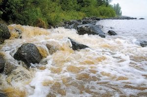 There was some damage to roads from the June 19 storm, but Cook County fared quite well compared to the Duluth-Superior area. One of the benefits of the storm was the water show along the shore. This roaring river is normally the tiny rivulet that flows into Horseshoe Bay in Hovland. Sandy Updyke of Hovland took the picture at 11:30 a.m. on June 20.