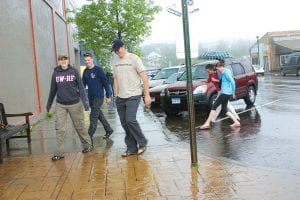 Visitors were in good spirits despite splashing through the streets to get to local businesses. One fellow, looking for Sven & Ole’s Pizza, had apparently been here for a few days. He asked, “Does it always rain here?” Thankfully sir, it does not!