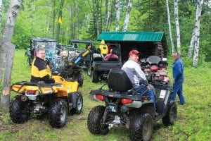 Everyone enjoyed a stop at the Blueberry Shelter on the CJ Ramstad State Trail. The stop came just in time, as a downpour struck as riders neared the shelter!