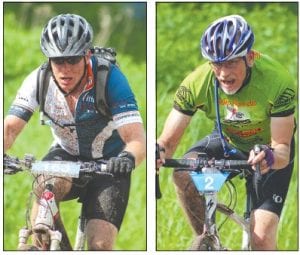 Left: Tom Wahlstrom of Tofte finished 4th overall in the 39er and second in his age group, 30 – 39-year-old males. Wahlstrom finished in 2:33:54.46. Right: John Alt of Grand Marais had an excellent time of 2:38:38.55, finishing first in his division, males 50 – 59.