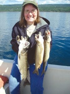 Cheryl Ford of Hovland caught these nice lake trout on Saturday, June 23 aboard the Orca. Cheryl was fishing with her husband Steve on Lake Superior. Steve said, “It was really nice out”—a perfect day for fishing!