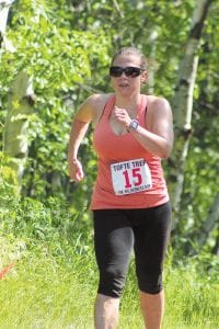 Ellen Anderson of Grand Marais was the first women finisher in the 10K Walk.