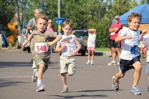 Lots of kids participated in the short sprint races at the Tofte 10K, and all of the kids competed just as hard—if not harder—then their adult counterparts.