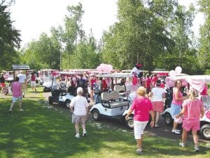 The greens of Superior National at Lutsen were covered with pink during the Rally for the Cure on Saturday, July 15. Rally events across the country help fund life-saving breast cancer research, education, screening and treatment programs. The event was also a lot of fun, as the 72 participants can attest.