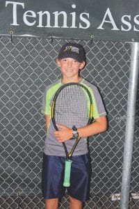 Left: Bryce Bodak of Thunder Bay captured first place in the Boy’s 12 singles division.