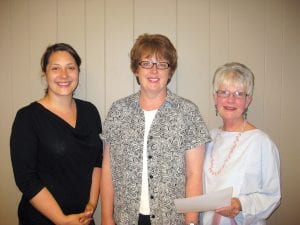 The Violence Prevention Center continues to gather community input on the services it offers. Working on the center’s needs assessment are (L-R) Program Advocate Lucy Perpich, Director Jodi Yuhasey, and chair of the VPC program committee Judy Siegel.