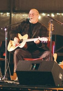 Mountain Stage host Larry Groce takes a turn at the mike. The popular NPR radio program will be recorded at North House again this year.