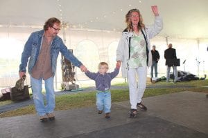 Musician Jim Miller took a turn on the dance floor with his little boy, James. They were joined by Nikki Boostrom of Grand Marais.