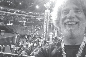 Attending the Democratic National Convention in Charlotte, North Carolina on September 4 – 6, 2012 was Denny FitzPatrick of Grand Marais. FitzPatrick is the first Cook County resident to attend a Democratic National Convention as an elected delegate from Minnesota. FitzPatrick said the experience was “amazing.” He is pictured here at the convention center, overlooking the seats of the Minnesota delegation.