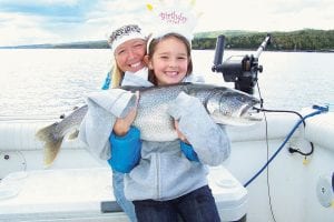 Linda and Sammie Garrity of Lutsen enjoyed a day of fishing with Captain Darren Peck recently. It was Sammie’s 7th birthday and her birthday wish was to go fishing. She did and caught this huge 18-pound 37-inch lake trout.