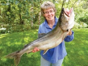 In second place with this monster trout was Ginny Storlie who was fishing aboard Freeloader Charters with Dick Nelson.