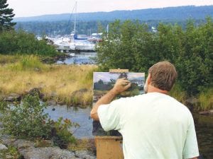 WDSE-WRPT of Duluth traveled to Grand Marais to film the 2011 Grand Marais Art Colony’s Plein Air “Quick Paint” competition on Artist’s Point. The result is The Brush Off, an exciting look at the Plein Air artists working as the clock ticks down. WDSE-WRPT won a Regional Emmy for the program.