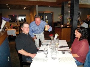 Every time Bluefin Bay Resort offers its Food & Wine Lover’s Weekend, there is something new and interesting to sample. Above: At the spring Wine Lover’s event, Stuart Sutherland of Johnson Brothers Liquor Company shared some history on the Candoni Prosecco served with the first course. Left: Scott Graden of the New Scenic Café was the guest chef at the spring event.