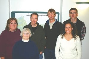 On October 5, the Minnesota Pollution Control Agency unveiled its 10-year watershed monitoring system to a room full of people gathered at the Cook County courthouse. Presenters and those on hand to take comments included (L-R) Karen Evens, Biz Clark, Jesse Anderson, John Sanberg, Illena Berg and Jeff Jasperson. (Not pictured - Stacia Grayson).