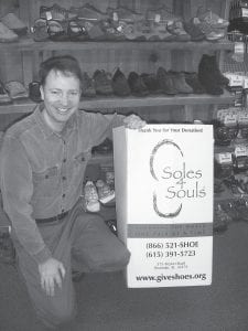 Lake Superior Trading Post (LSTP) will accept new or lightly worn shoes until December 12, said Eric Humphrey (shown here). The shoes will be sent to people that have been recently affected by Hurricane Sandy on the East Coast. The effort is being coordinated through Soles4 Souls, a non-profit agency that has collected and donated more than 19 million pairs of shoes to people in more than 125 countries since 2004. LSTP will donate at least 50 new pairs of shoes and pay for the shipping, Eric said.