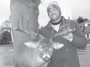 Above: In the largest antler spread category of Buck’s Big Buck Contest, Ian Johnson of Grand Marais was in the lead at press time with a buck with an awesome antler spread of 25.75 inches.