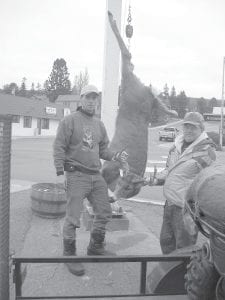 Left: At press time Jeff Hughey of Twin Lake, Michigan was in the lead for largest dressed weight with a hefty buck weighing in at 232 pounds. If Hughey can keep his lead he will win a new deer rifle in the Buck’s Big Buck Contest.