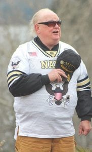 Ralph Tessor sang the National Anthem as the American flag was raised at the Veterans ceremony on Monday, November 12.