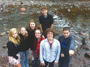 The Cook County Junior Varsity Knowledge Bowl team has done well in competitions to date. The team members are (L-R) Morgan Weyrens- Welch, Libby Zafft, Danielle Hanson, Sean MacDonell (behind), Brenna Hay, Will Seaton, and Pete Summers. On November 20 the team will be heading to the regional tournament.