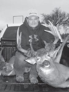 Above: Jesse Whipkey, formerly of Grand Marais, now living in Oscoda, Michigan, is in the lead in the Buck’s Big Buck Contest at press time. His big buck weighed in at 233 pounds. It also has a very impressive rack.