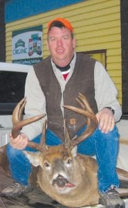 Although he was not in the running for the Big Buck Contest, Shawn Swearingen of Grand Marais had a very successful hunt. He bagged a very nice-sized buck with large, dark-colored antlers.